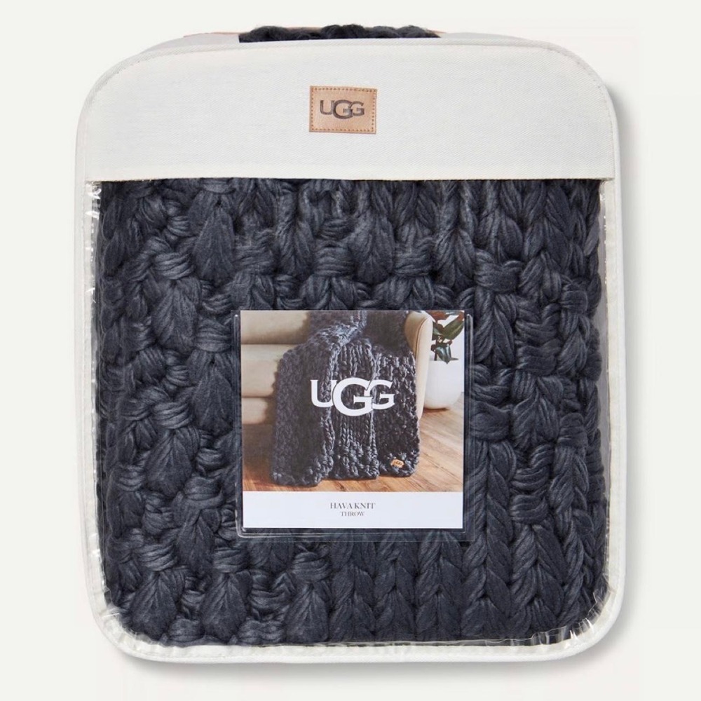 UGG Hawknit throw in black & navy